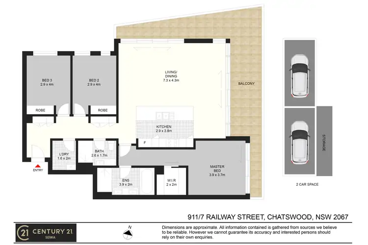 Floorplan of Homely apartment listing, 911/7 Railway Street, Chatswood NSW 2067