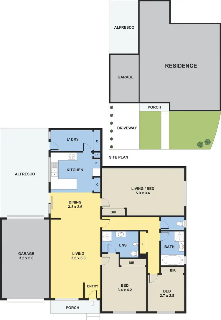 Floorplan of Homely unit listing, 1/5 Nithsdale Road, Noble Park VIC 3174