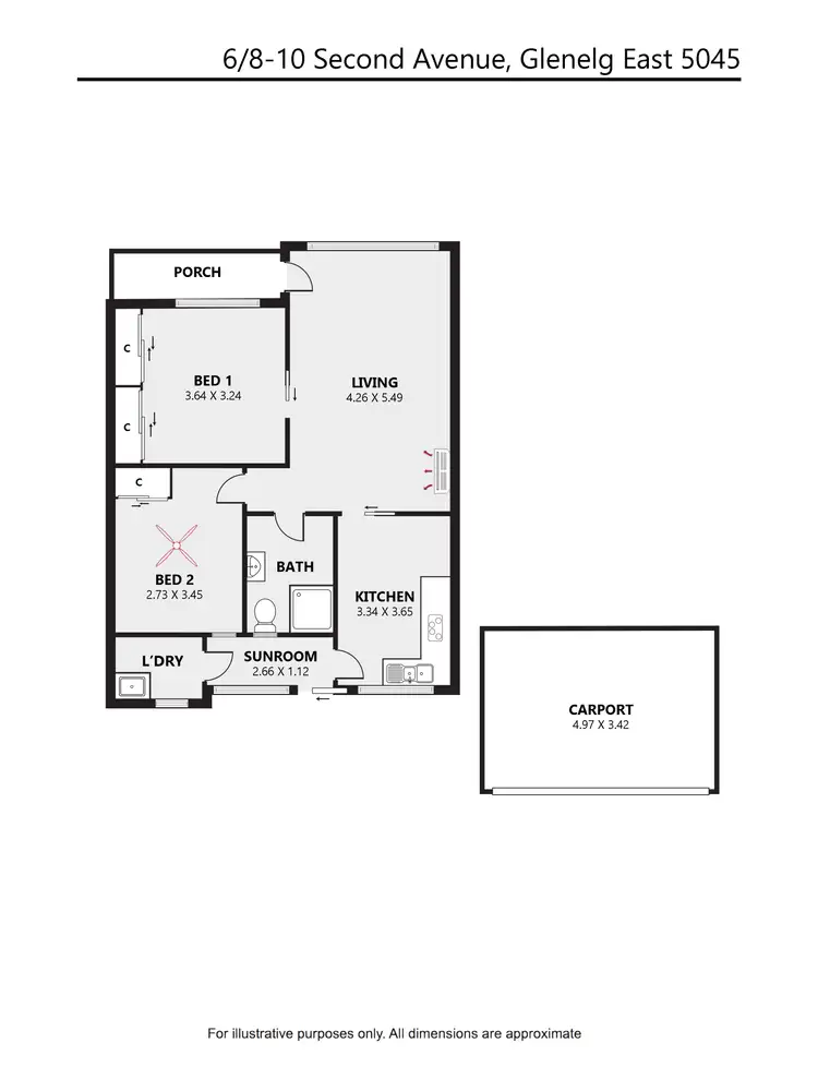 Floorplan of Homely unit listing, 6/8-10 Second Avenue, Glenelg East SA 5045