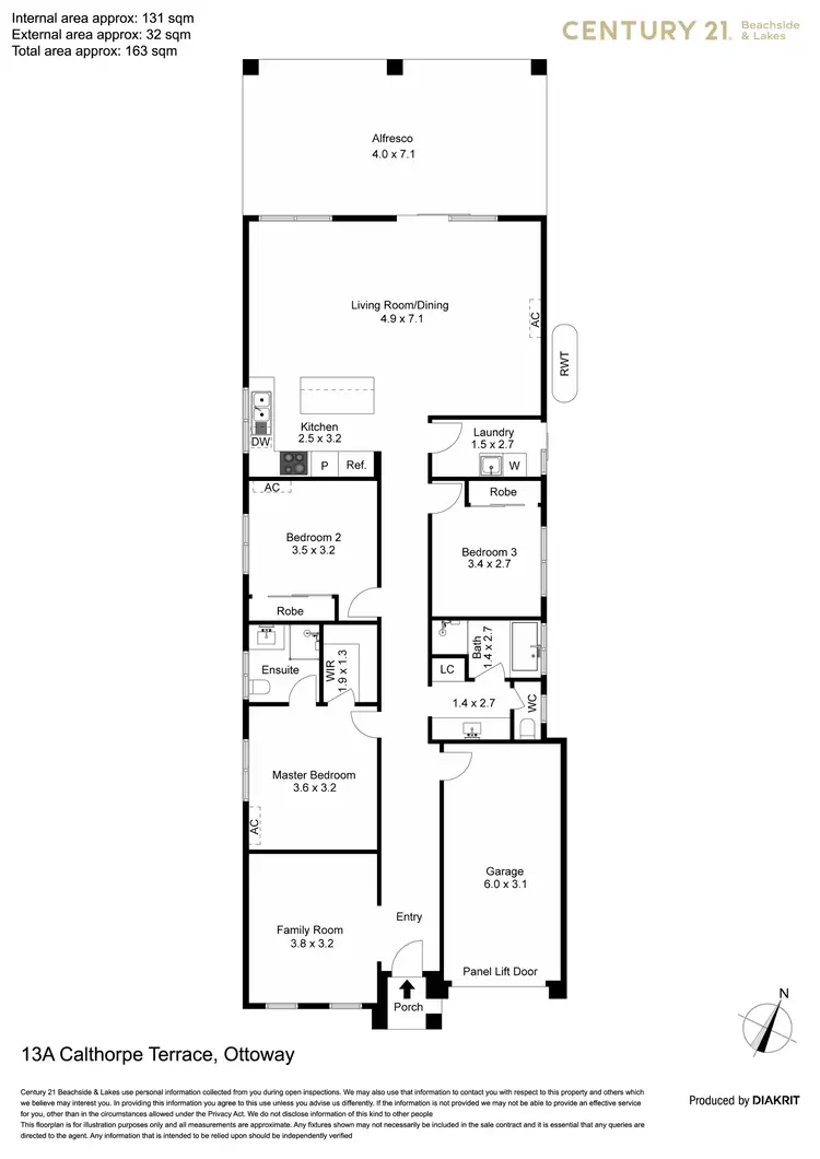 Floorplan of Homely house listing, 13A Calthorpe Terrace, Ottoway SA 5013