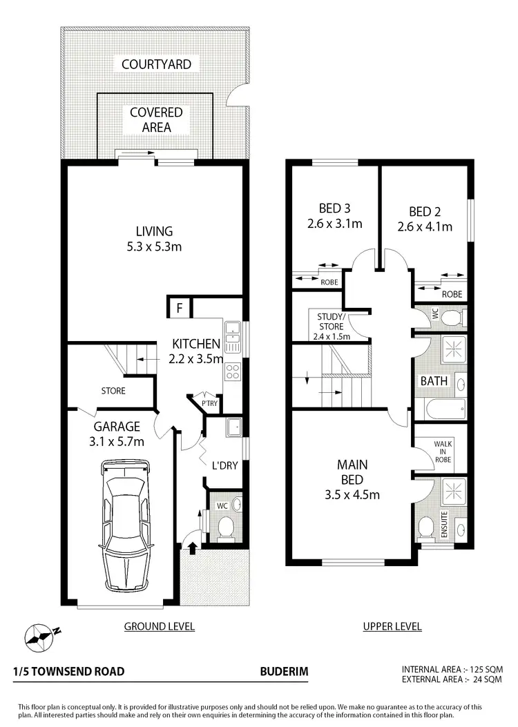 Floorplan of Homely townhouse listing, 1/5 Townsend Road, Buderim QLD 4556