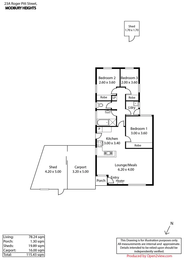 Floorplan of Homely unit listing, 23a Roger Pitt Street, Modbury Heights SA 5092