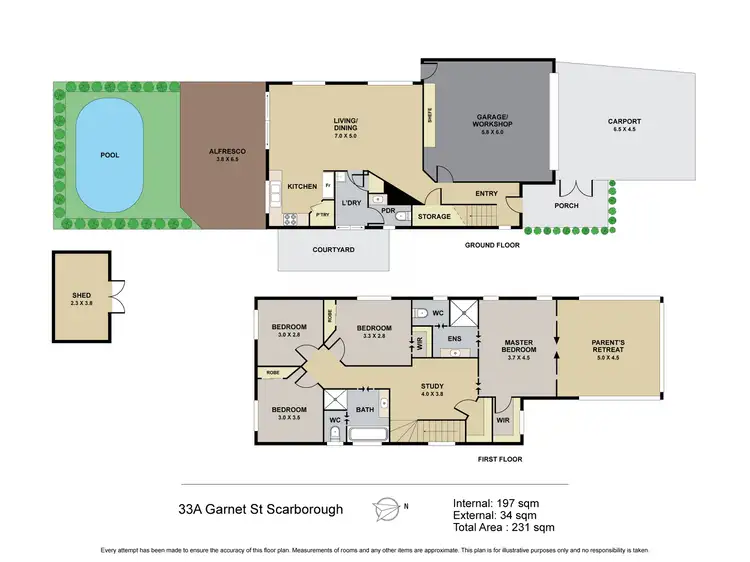 Floorplan of Homely house listing, 33A Garnet Street, Scarborough QLD 4020
