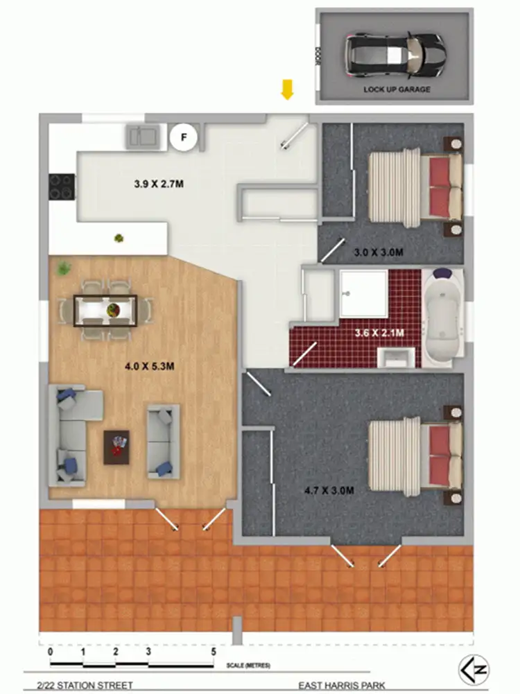Floorplan of Homely unit listing, 2/22 Station Street East, Harris Park NSW 2150