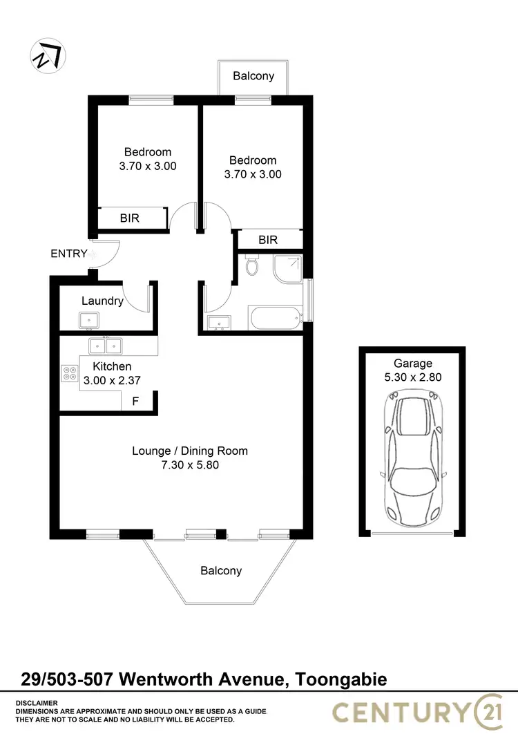 Floorplan of Homely apartment listing, 29/503-507 Wentworth Ave, Toongabbie NSW 2146