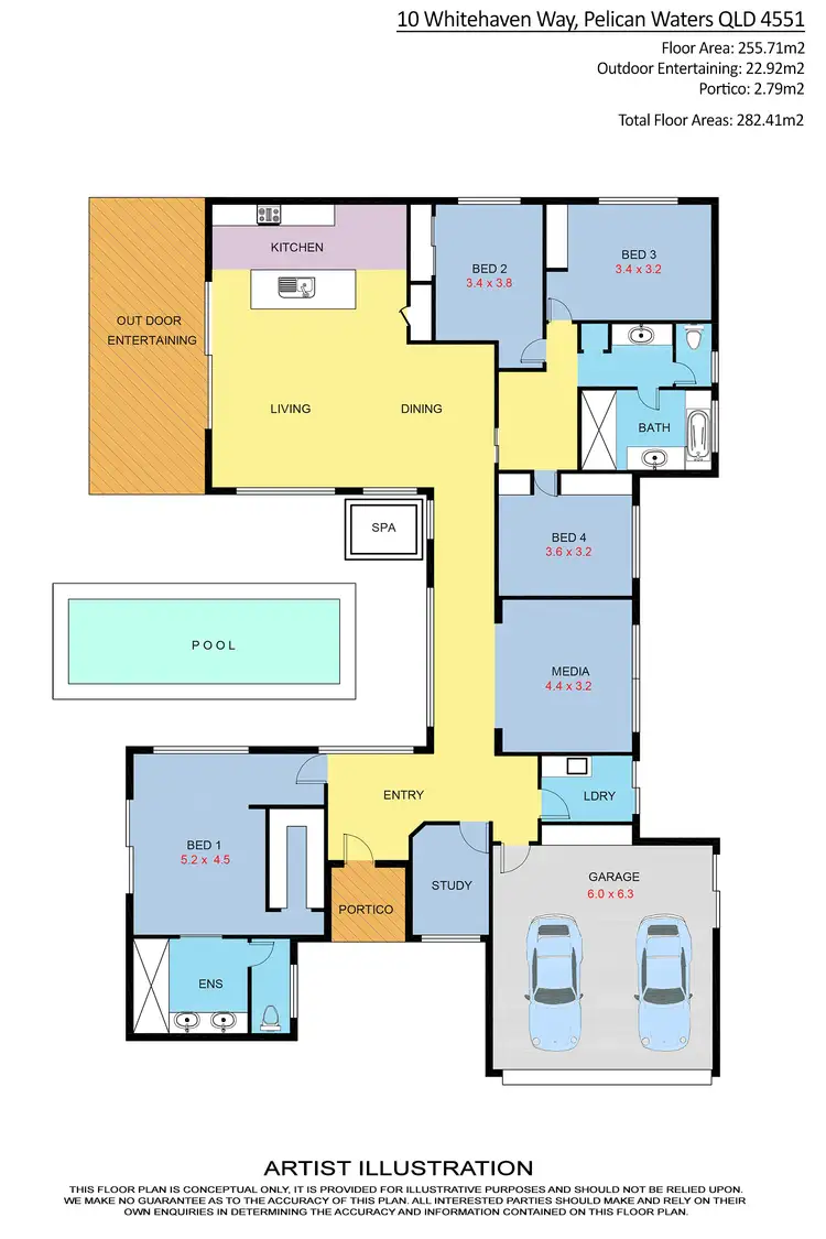 Floorplan of Homely house listing, 10 Whitehaven Way, Pelican Waters QLD 4551