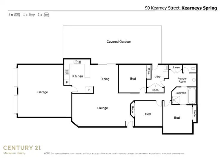 Floorplan of Homely house listing, 90 Kearney Street, Kearneys Spring QLD 4350