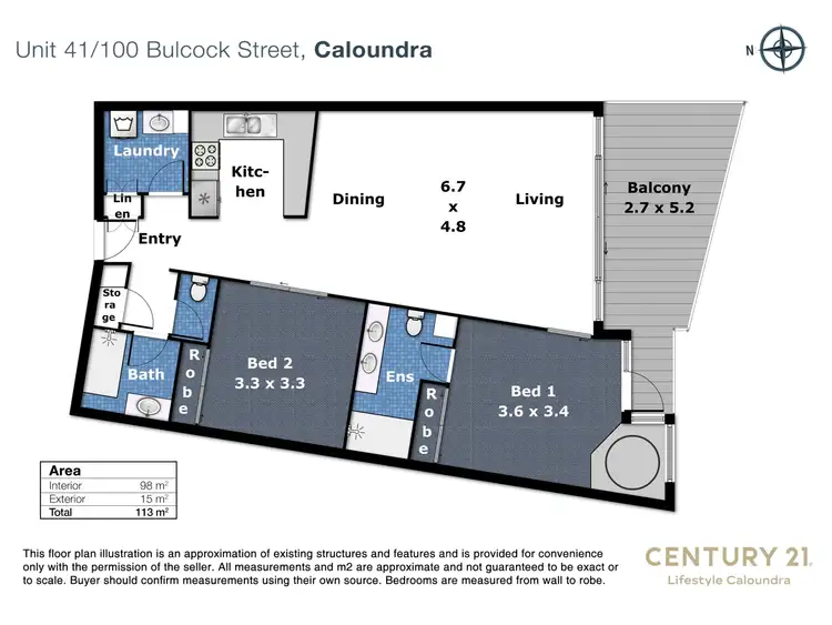 Floorplan of Homely unit listing, 41/100 Bulcock Street, Caloundra QLD 4551