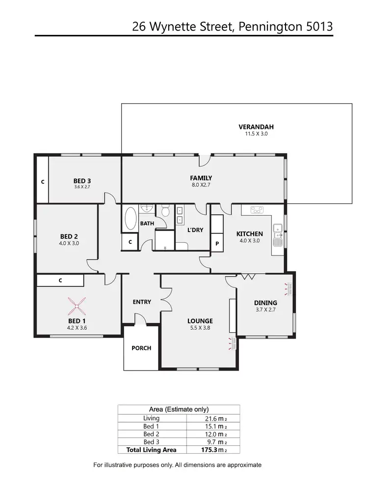 Floorplan of Homely house listing, 26 Wynette Street, Pennington SA 5013