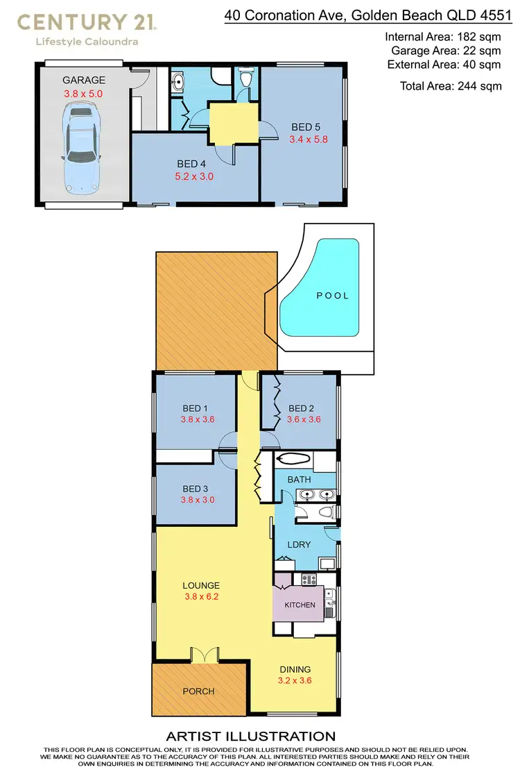 Floorplan of Homely house listing, 40 Coronation Avenue, Golden Beach QLD 4551