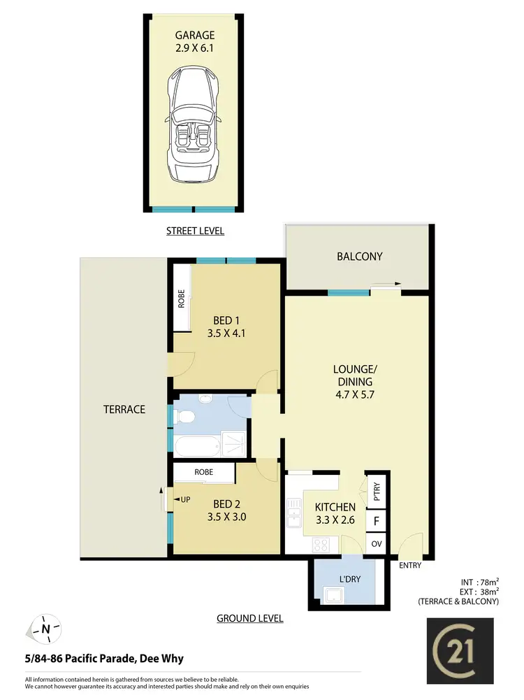 Floorplan of Homely apartment listing, 5/84-88 Pacific Parade, Dee Why NSW 2099