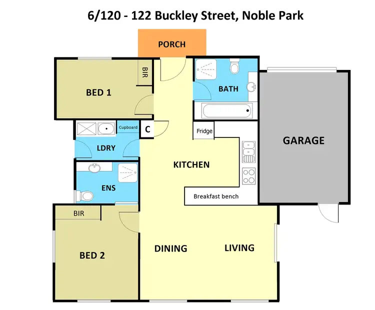 Floorplan of Homely unit listing, 6/120 Buckley Street, Noble Park VIC 3174