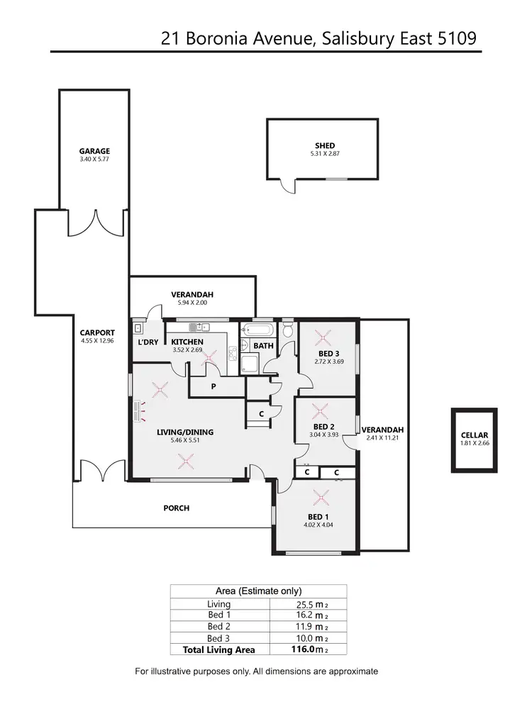 Floorplan of Homely house listing, 21 Boronia Ave, Salisbury East SA 5109