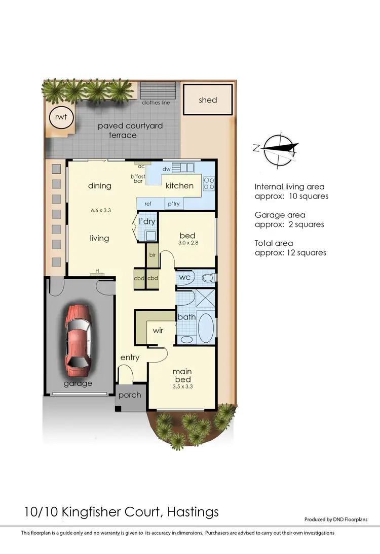 Floorplan of Homely unit listing, 10/10 Kingfisher Court, Hastings VIC 3915