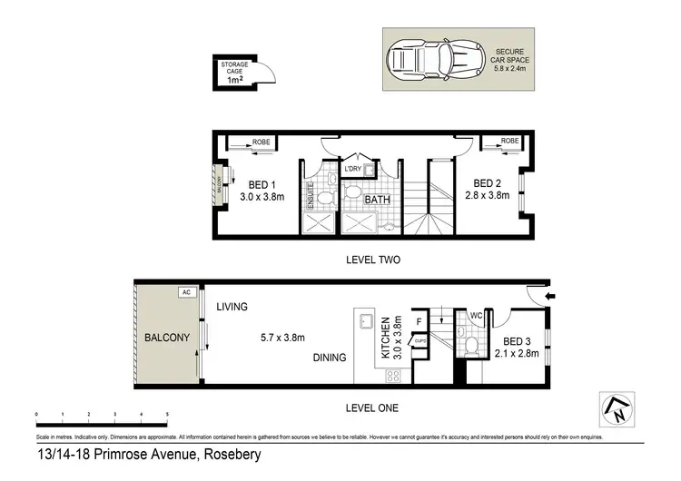 Floorplan of Homely terrace listing, 13/14 Primrose Avenue, Rosebery NSW 2018