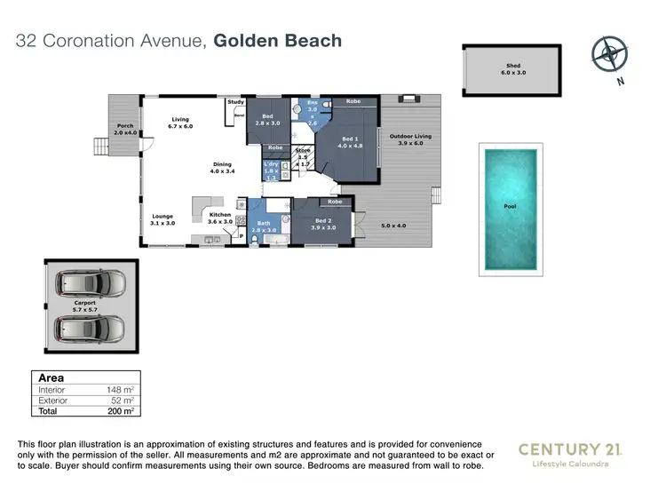 Floorplan of Homely house listing, 32 Coronation Avenue, Golden Beach QLD 4551