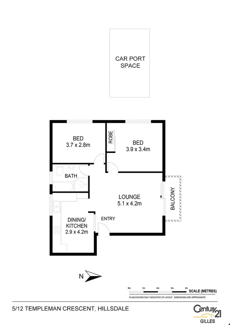 Floorplan of Homely apartment listing, 5/12 Templeman Crescent, Hillsdale NSW 2036