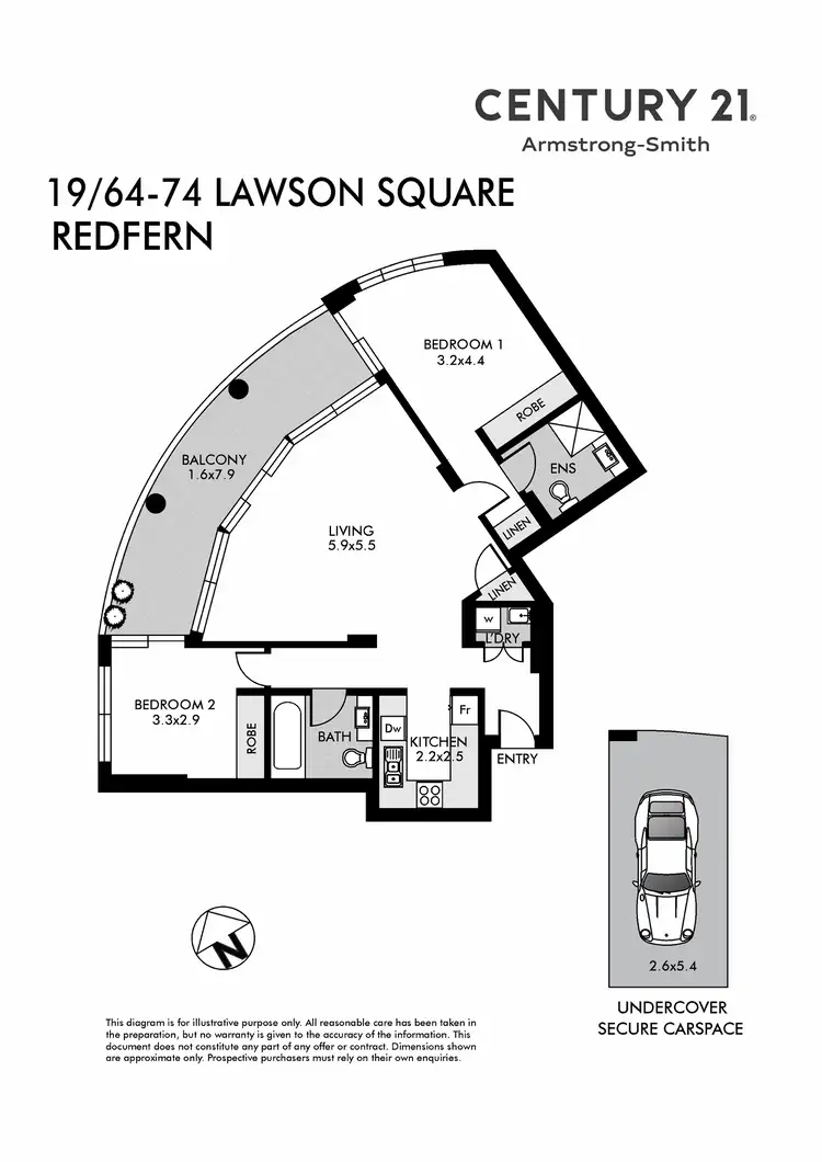 Floorplan of Homely apartment listing, 19/64-74 Lawson Square, Redfern NSW 2016