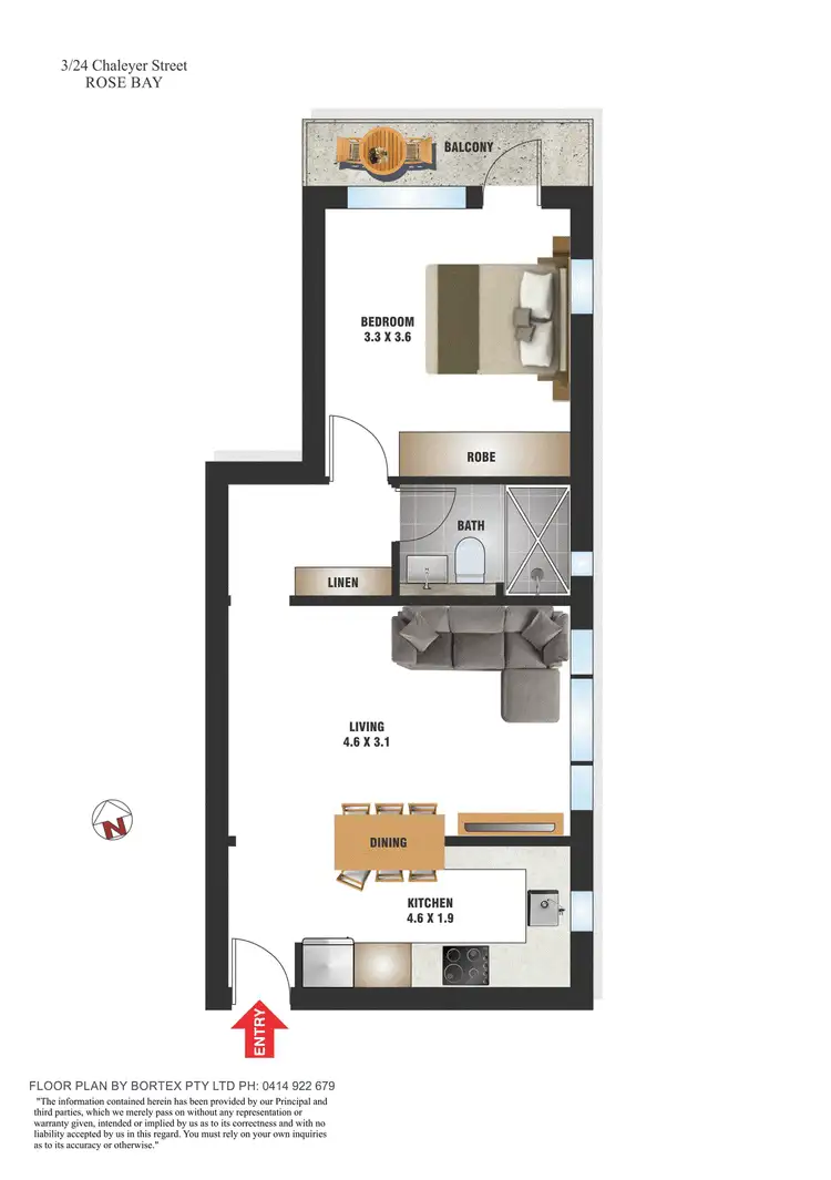 Floorplan of Homely apartment listing, 3/24 Chaleyer Street, Rose Bay NSW 2029