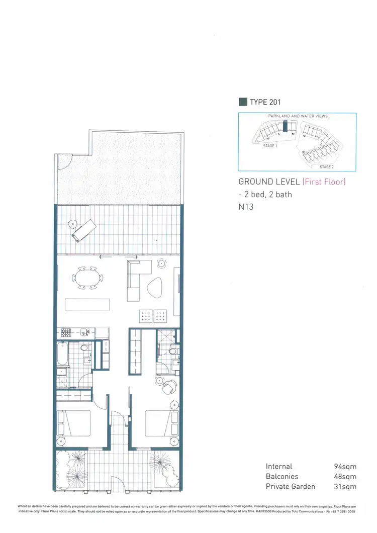 Floorplan of Homely apartment listing, 1/42 Pelican Waters Boulevard, Pelican Waters QLD 4551