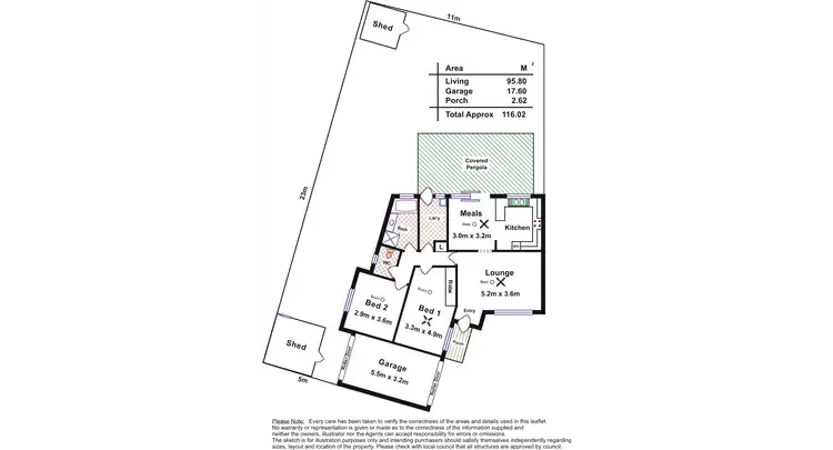 Floorplan of Homely unit listing, 2/82 Rowley Road, Aldinga Beach SA 5173