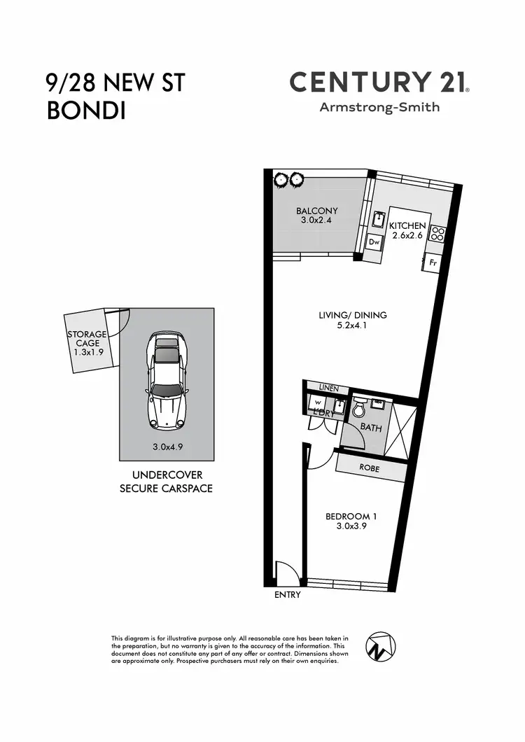 Floorplan of Homely apartment listing, 9/28 New Street, Bondi NSW 2026