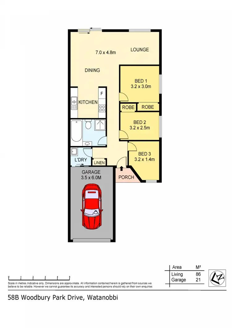 Floorplan of Homely semi-detached listing, 2/58 Woodbury Park Drive, Mardi NSW 2259