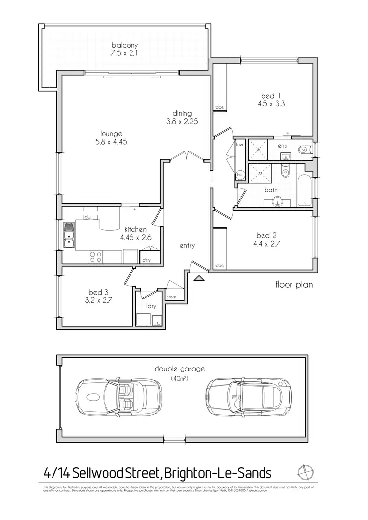 Floorplan of Homely apartment listing, 4/14 Sellwood Street, Brighton-Le-Sands NSW 2216