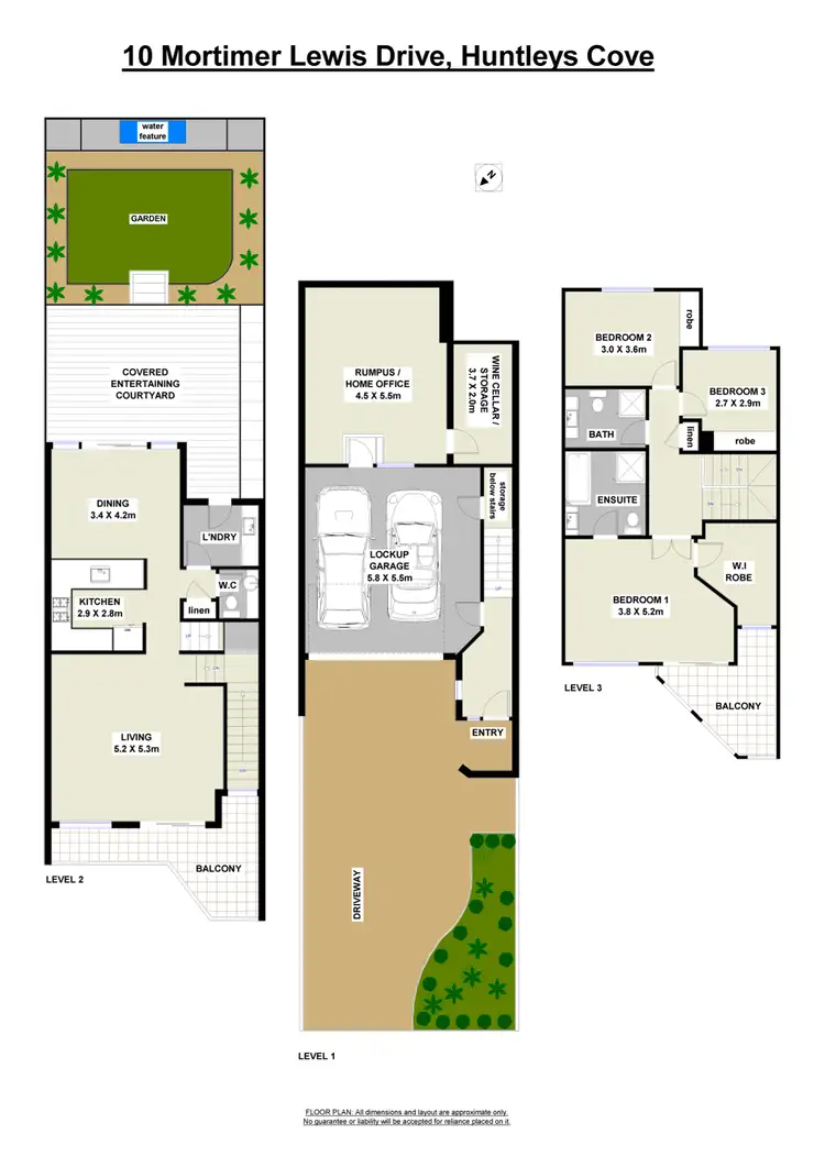 Floorplan of Homely townhouse listing, 10 Mortimer Lewis Drive, Huntleys Cove NSW 2111