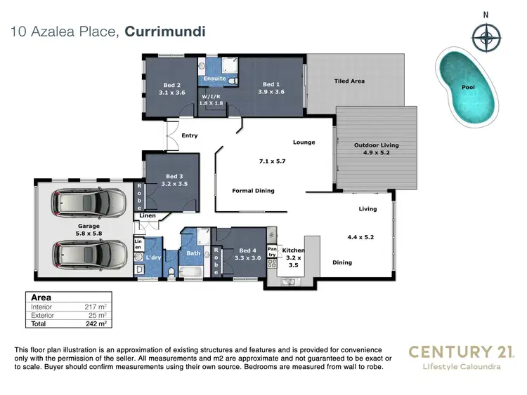 Floorplan of Homely house listing, 10 Azalea Place, Currimundi QLD 4551