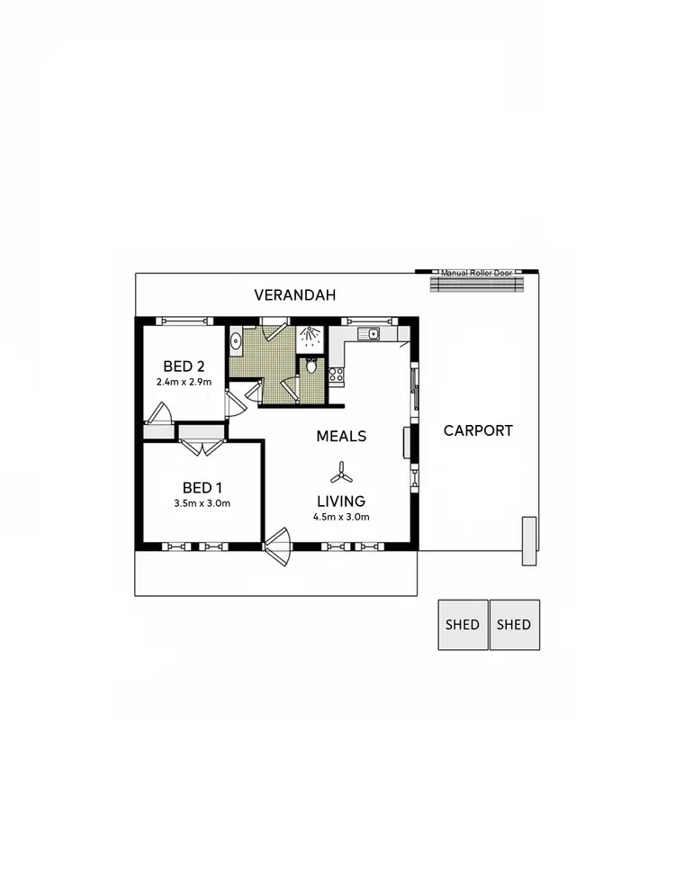 Floorplan of Homely unit listing, 2/58-60 Rowley Road, Aldinga Beach SA 5173
