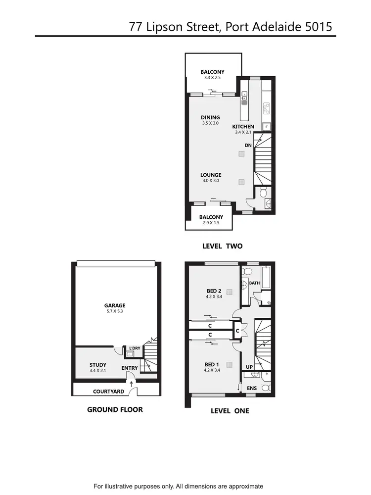 Floorplan of Homely townhouse listing, 77 Lipson Street, Port Adelaide SA 5015