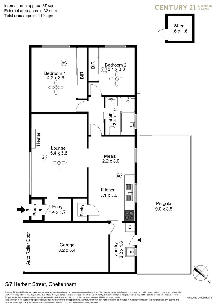 Floorplan of Homely unit listing, 5/7 Herbert Street, Cheltenham SA 5014