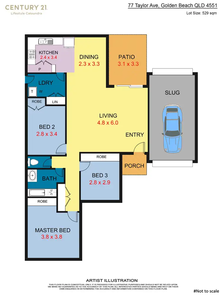 Floorplan of Homely house listing, 77 Taylor Avenue, Golden Beach QLD 4551