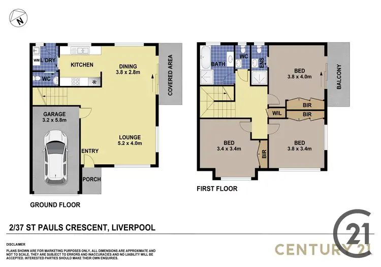 Floorplan of Homely townhouse listing, 2/37 St Paul's Crescent, Liverpool NSW 2170