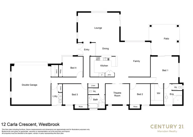 Floorplan of Homely house listing, 12 Carla Crescent, Westbrook QLD 4350