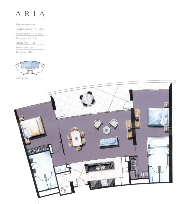 Floorplan of Homely apartment listing, 602/19 Albert Avenue, Broadbeach QLD 4218