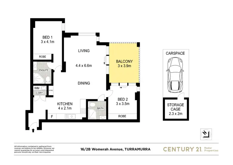 Floorplan of Homely apartment listing, 16/2B Womerah Street, Turramurra NSW 2074