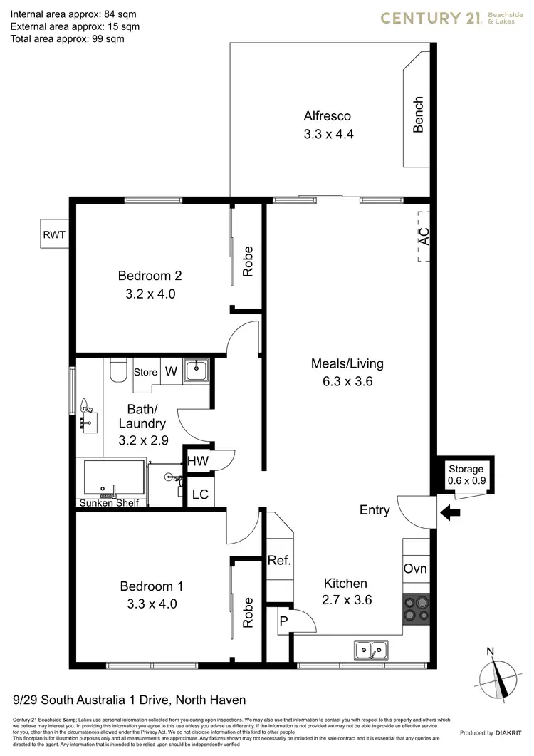Floorplan of Homely unit listing, 9/29 South Australia One Drive, North Haven SA 5018