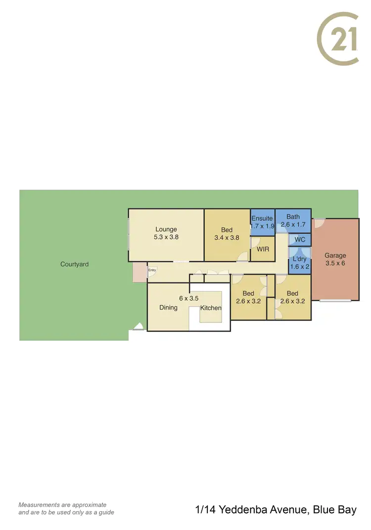 Floorplan of Homely villa listing, 14 Yeddenba Avenue, Blue Bay NSW 2261