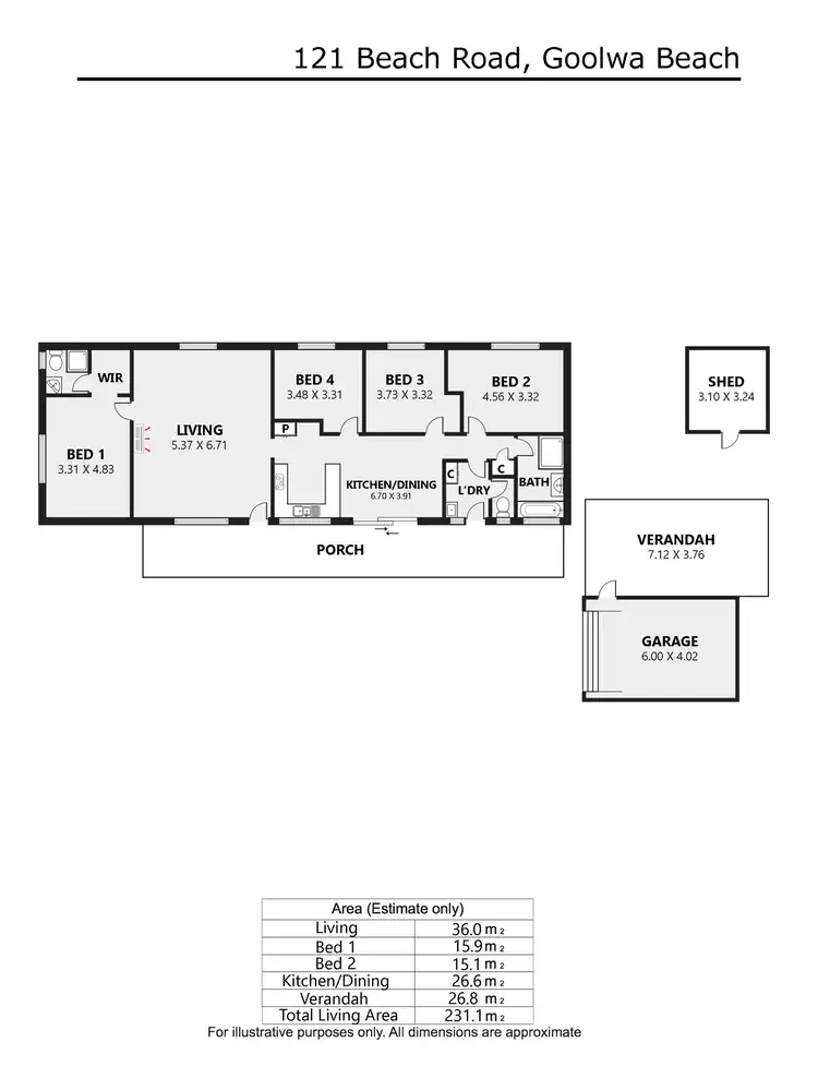 Floorplan of Homely house listing, 121 Beach Road, Goolwa Beach SA 5214