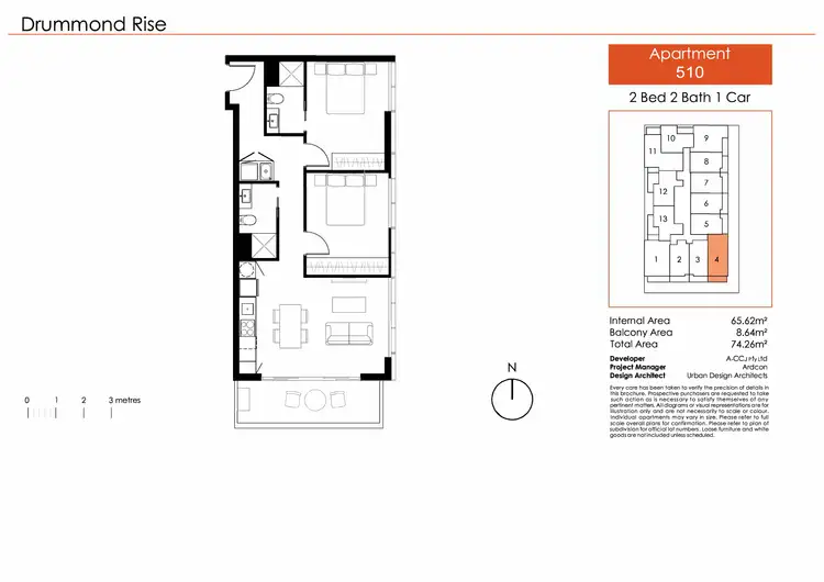 Floorplan of Homely apartment listing, 510/1525 Dandenong Road, Oakleigh VIC 3166