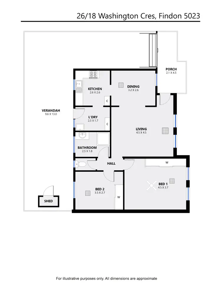 Floorplan of Homely unit listing, 26/18 Washington Crescent, Findon SA 5023
