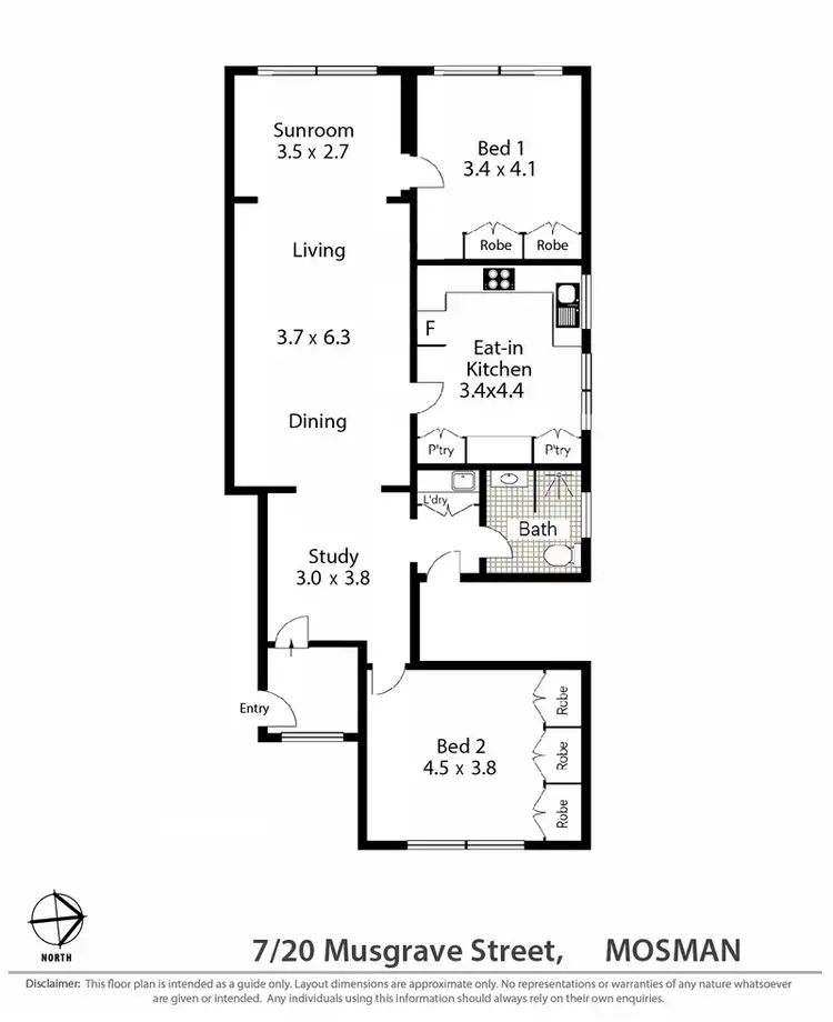 Floorplan of Homely apartment listing, 7/20 Musgrave Street, Mosman NSW 2088