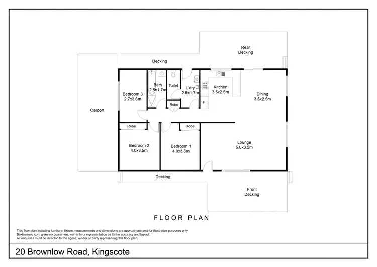 Floorplan of Homely house listing, 20 Brownlow Road, Kingscote SA 5223