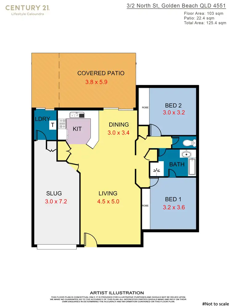 Floorplan of Homely unit listing, 3/2 North Street, Golden Beach QLD 4551