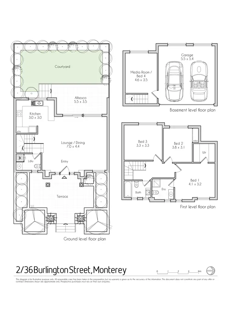 Floorplan of Homely townhouse listing, 2/36 Burlington Street, Monterey NSW 2217