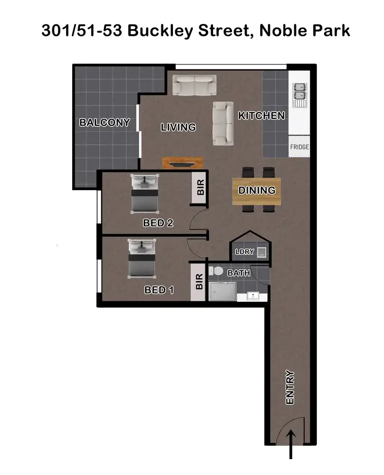 Floorplan of Homely apartment listing, 301/51-53 Buckley Street, Noble Park VIC 3174