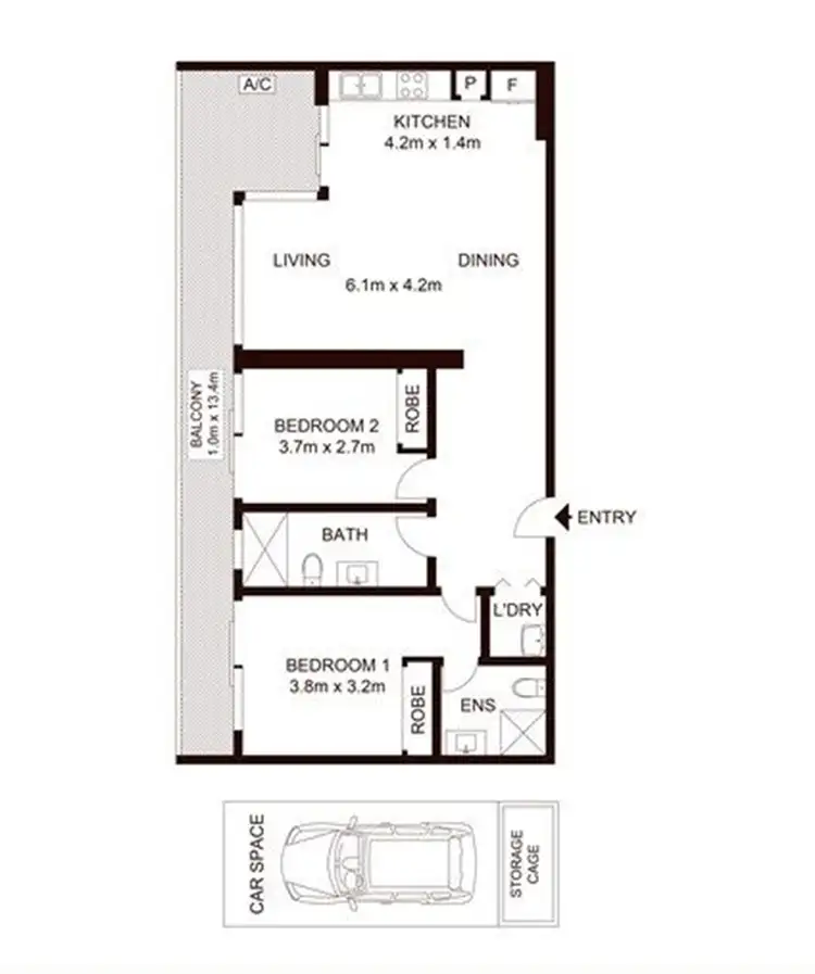 Floorplan of Homely apartment listing, 302/79-87 Princes Highway, Kogarah NSW 2217