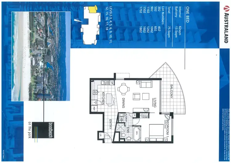 Floorplan of Homely apartment listing, 502/2685 Gold Coast Highway, Broadbeach QLD 4218